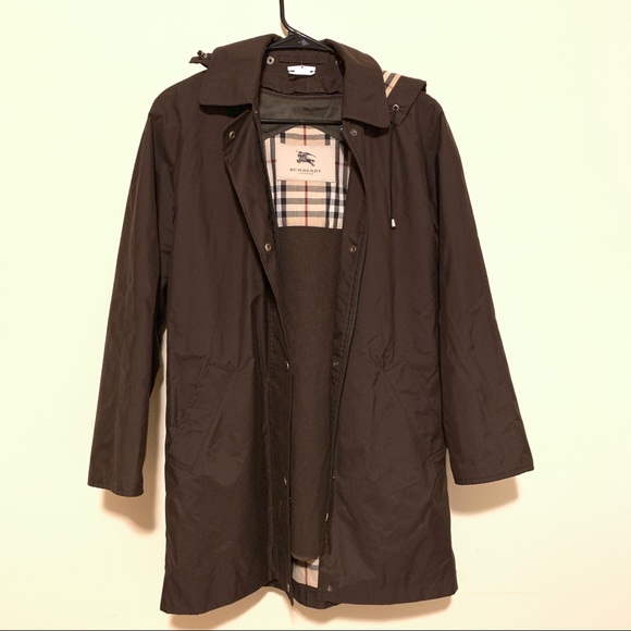 Burberry Jackets & Blazers - Burberry London Brown Nova Check Hooded Jacket 2R